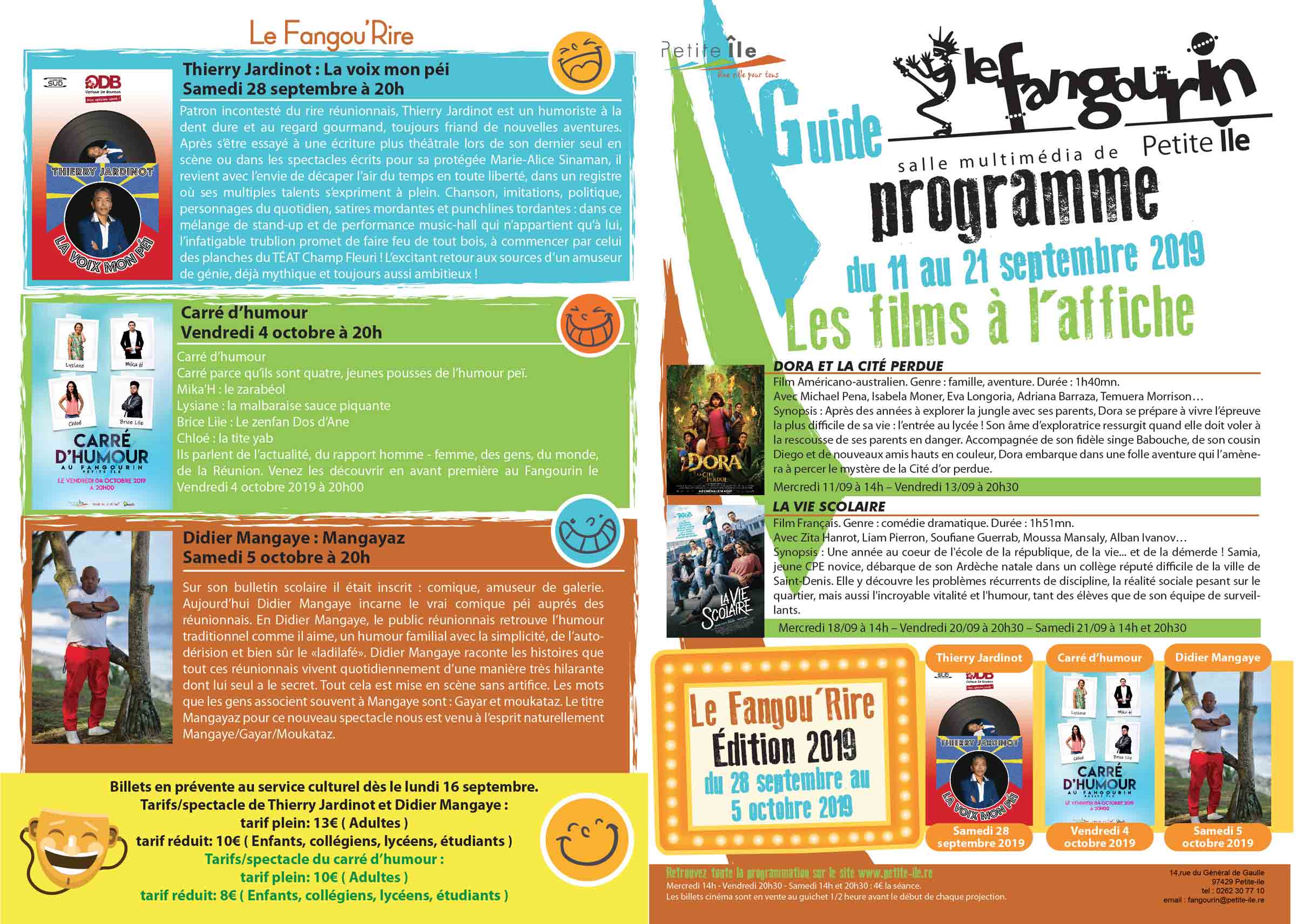 Programme cinéma septembre 2019 et fangou'rire