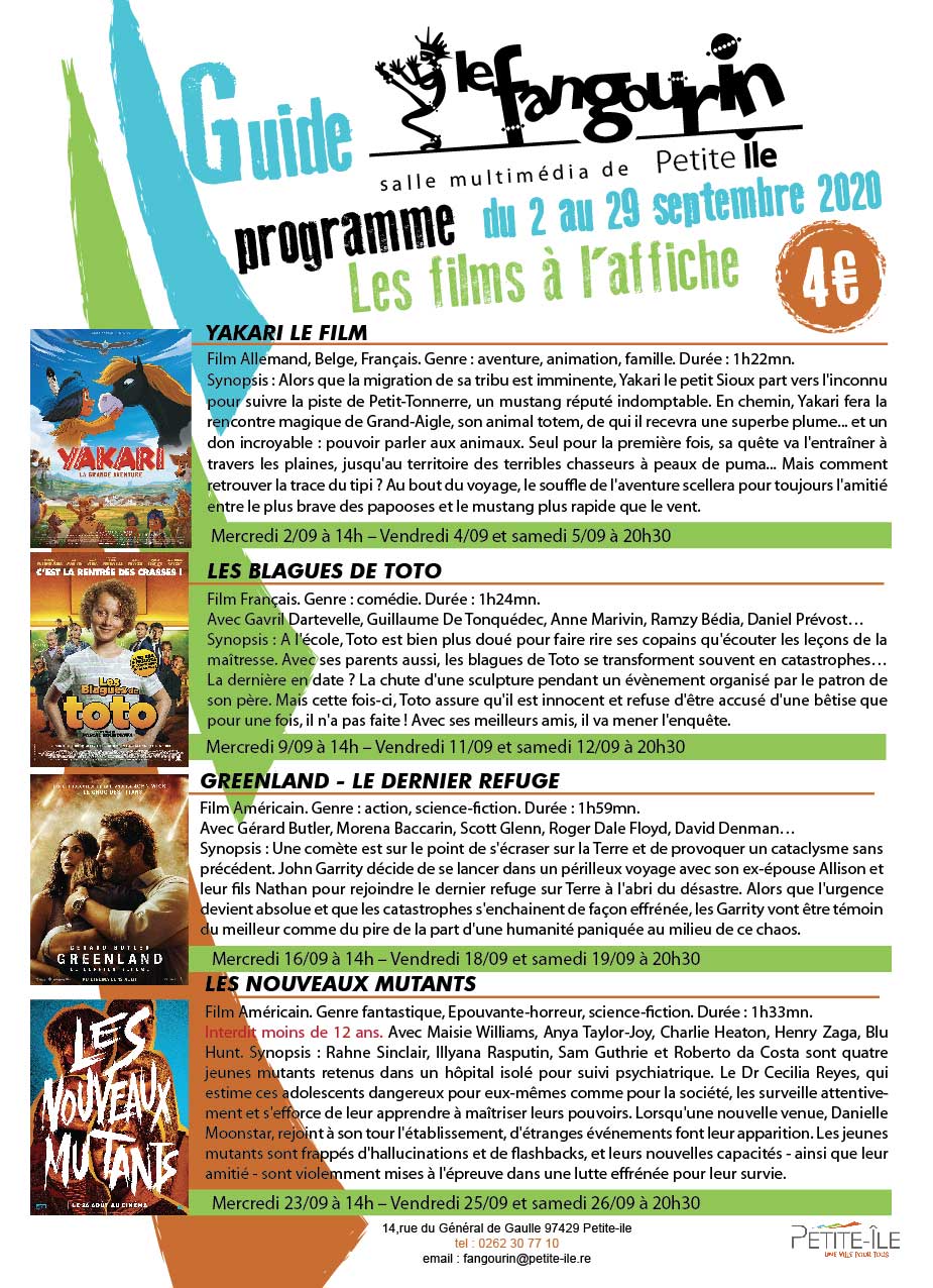 programme cinéma septembre 2020