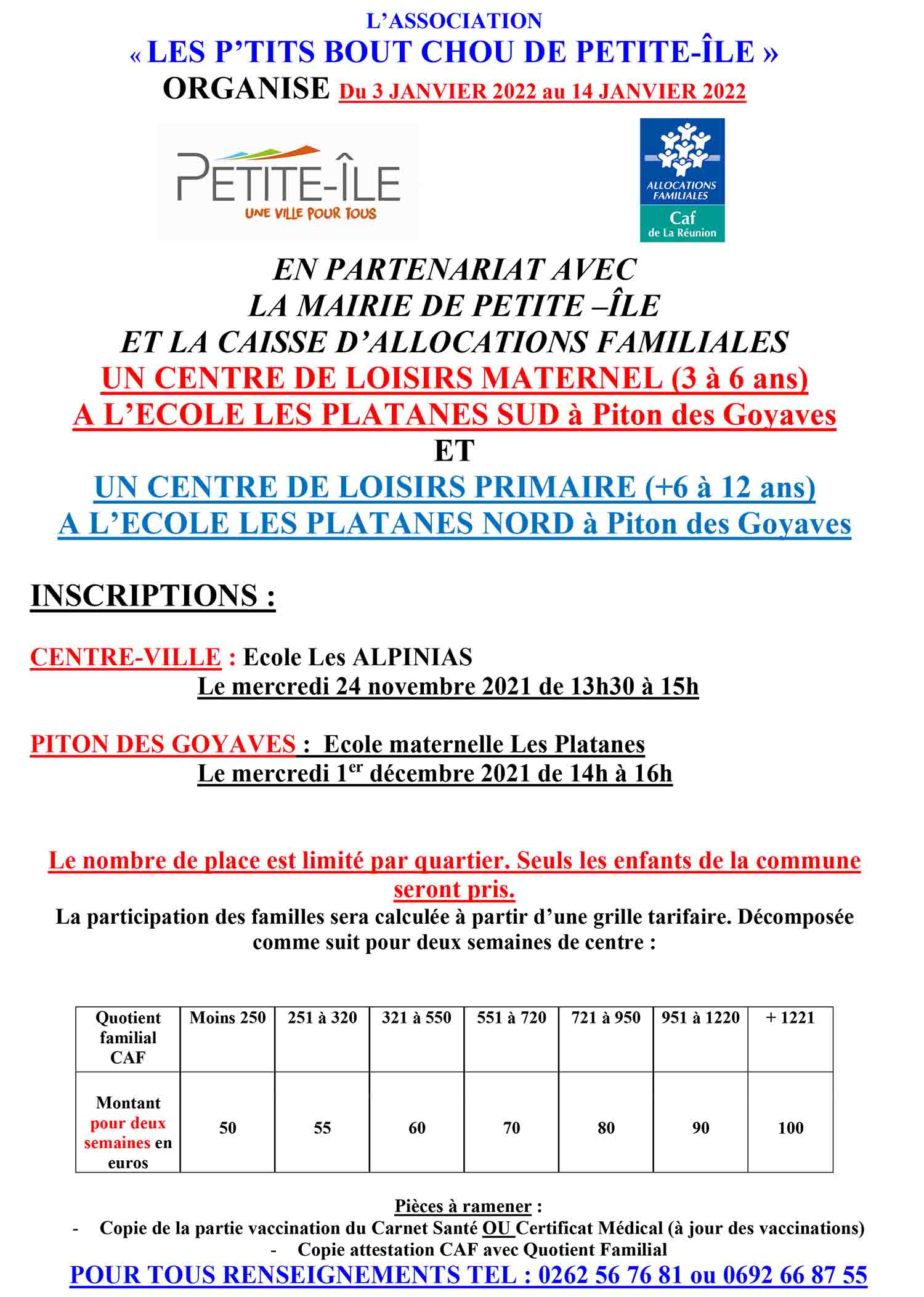 Affiche centre de loisirs