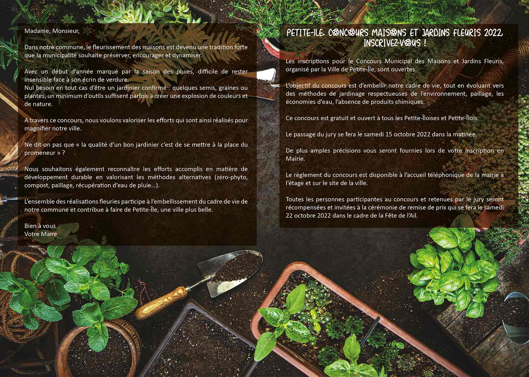 Flyer concours des Maisons & Jardins fleuris 2022 - verso
