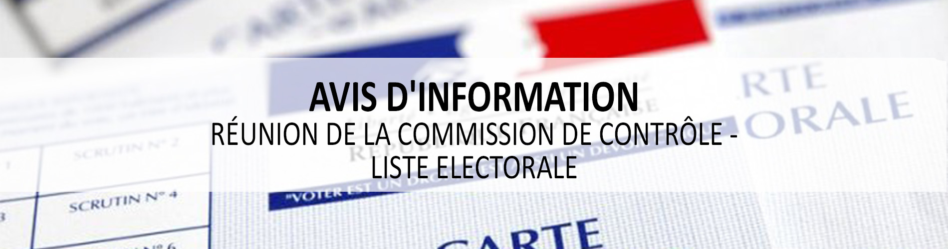 Bandeau Réunion de la commission de contrôle liste éléctorale