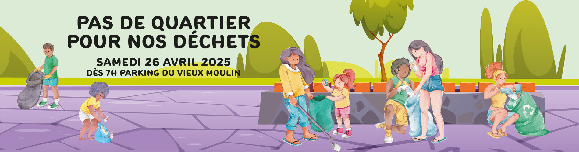 Bandeau Pas de quartier pour nos déchets