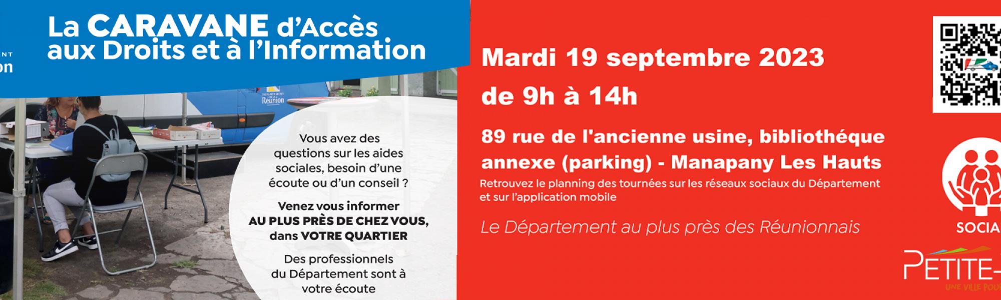 Bandeau caravane d'accès aux droits et à l'information 