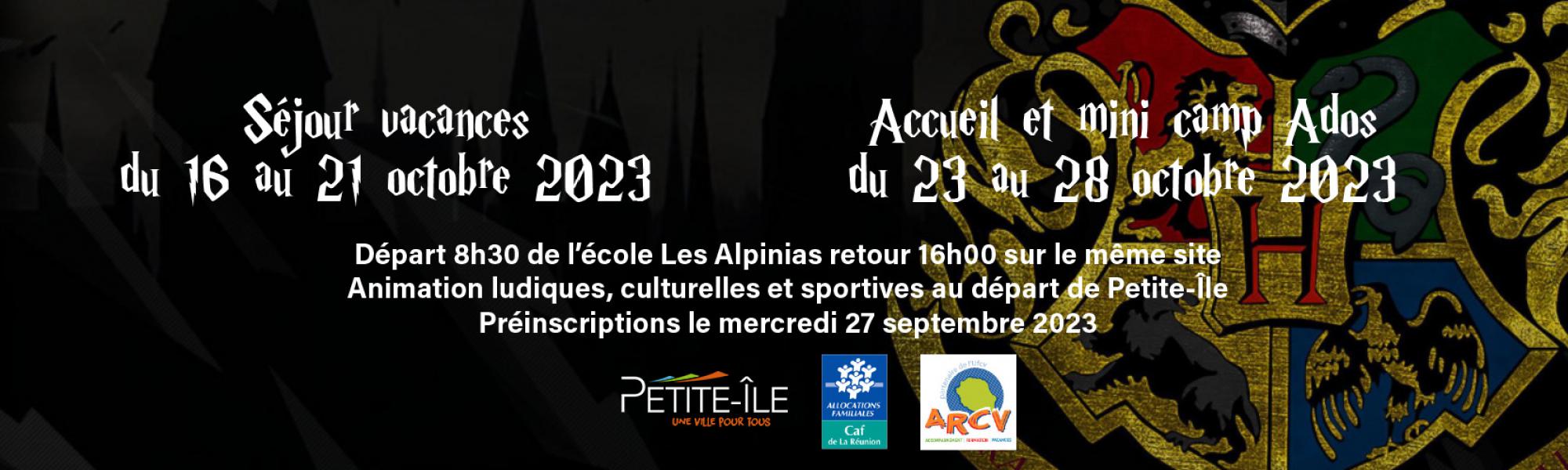 Bandeau accueil de loisirs et mini séjour octobre 2023