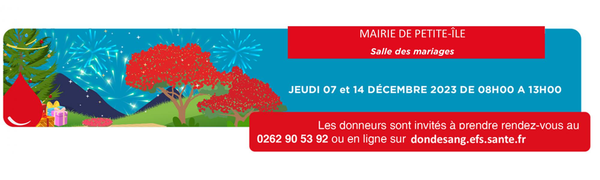 Don du sang du 7 et 14 décembre 2023