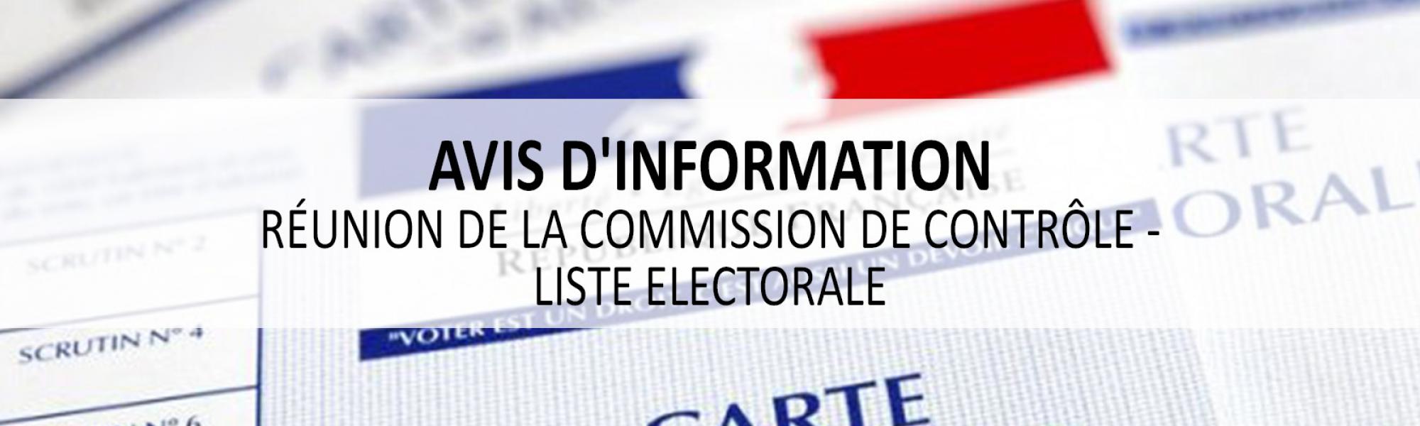 Bandeau Réunion de la commission de contrôle liste éléctorale