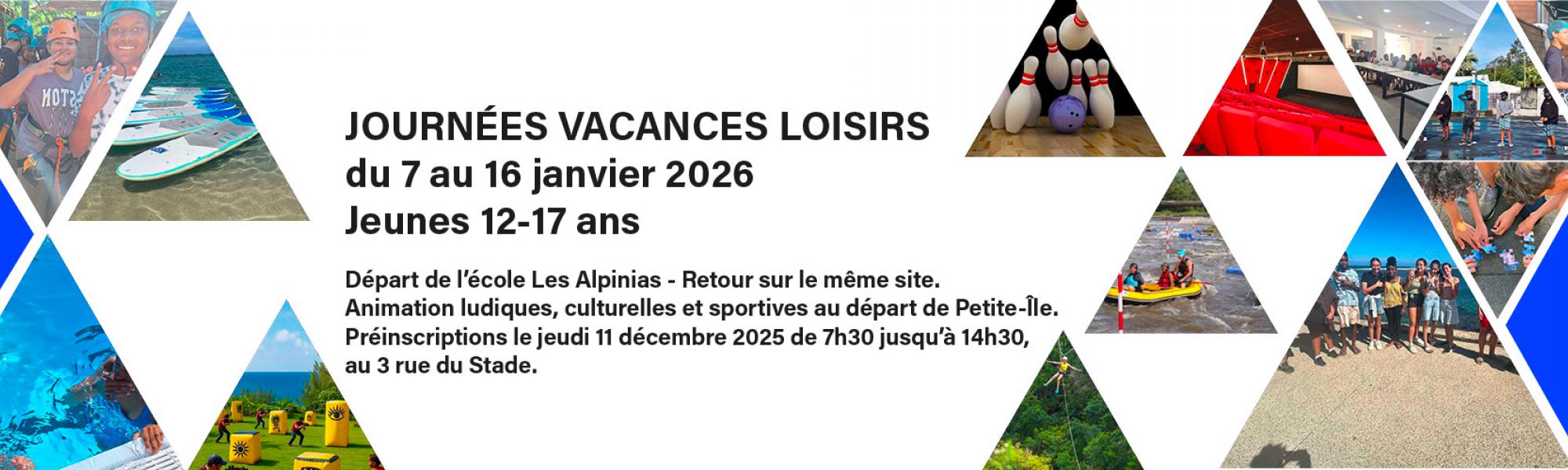 Bandeau journée vacances loisirs janvier 2026