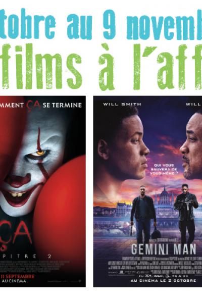 programme cinéma du 9 octobre au 9 novembre