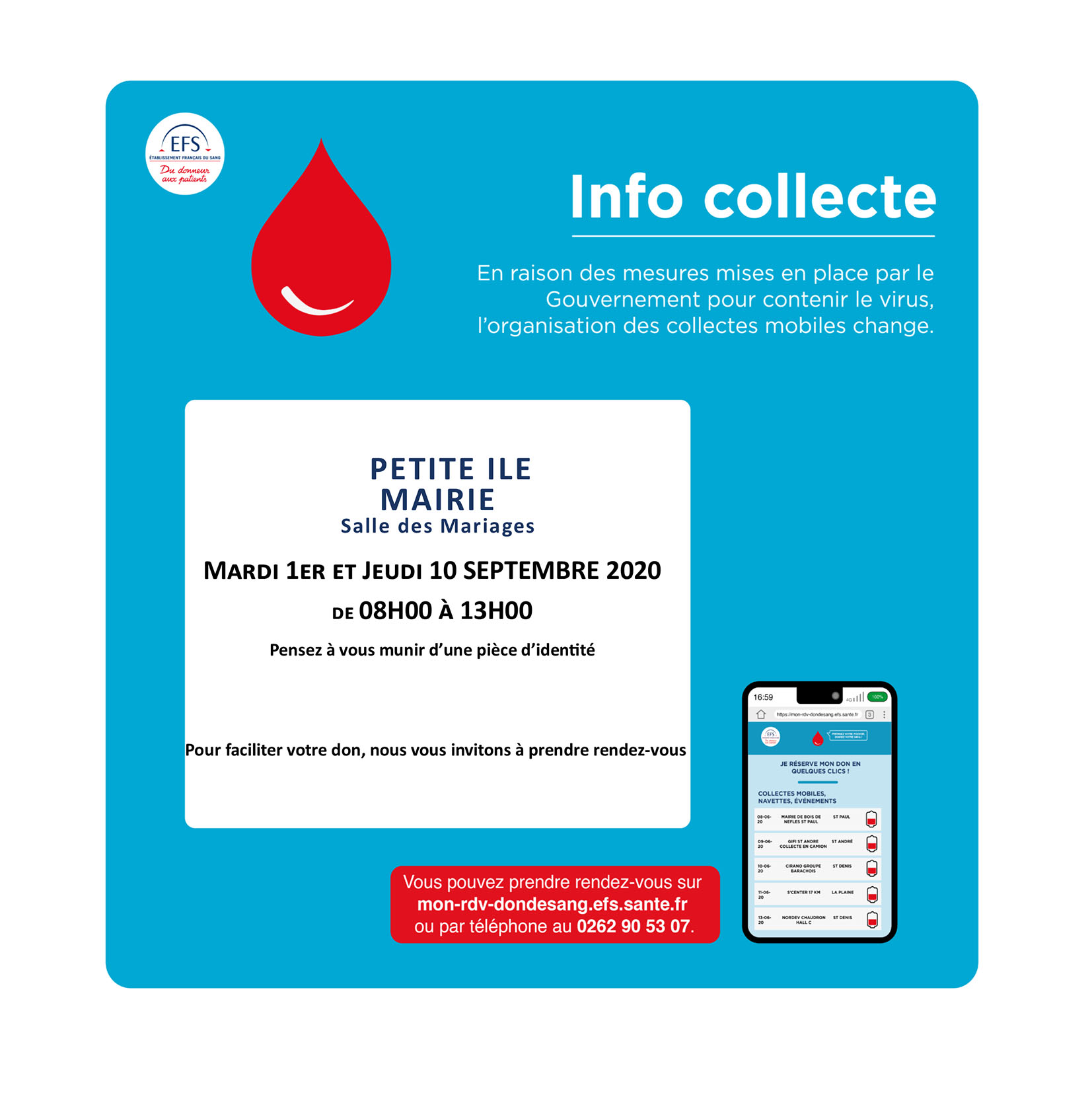 RDV don du sang septembre 2020