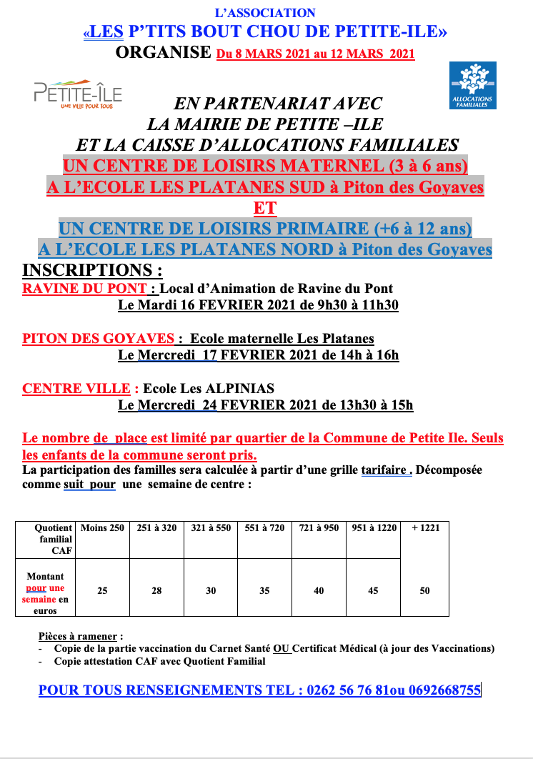 Centre de loisirs maternel et primaire