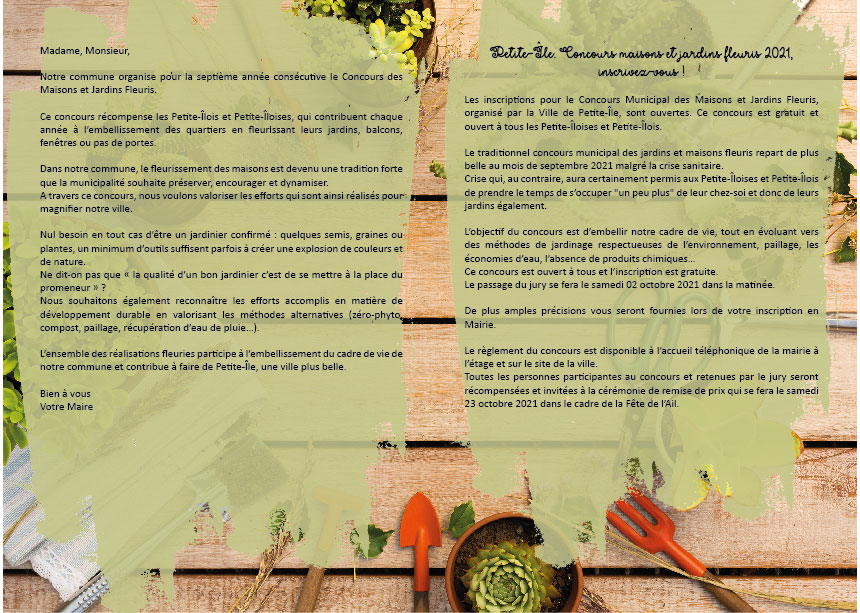 Flyer verso concours maisons et jardins fleuris - verso