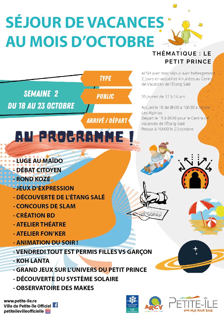 Flyer centre de vacances octobre 2021 semaine 2