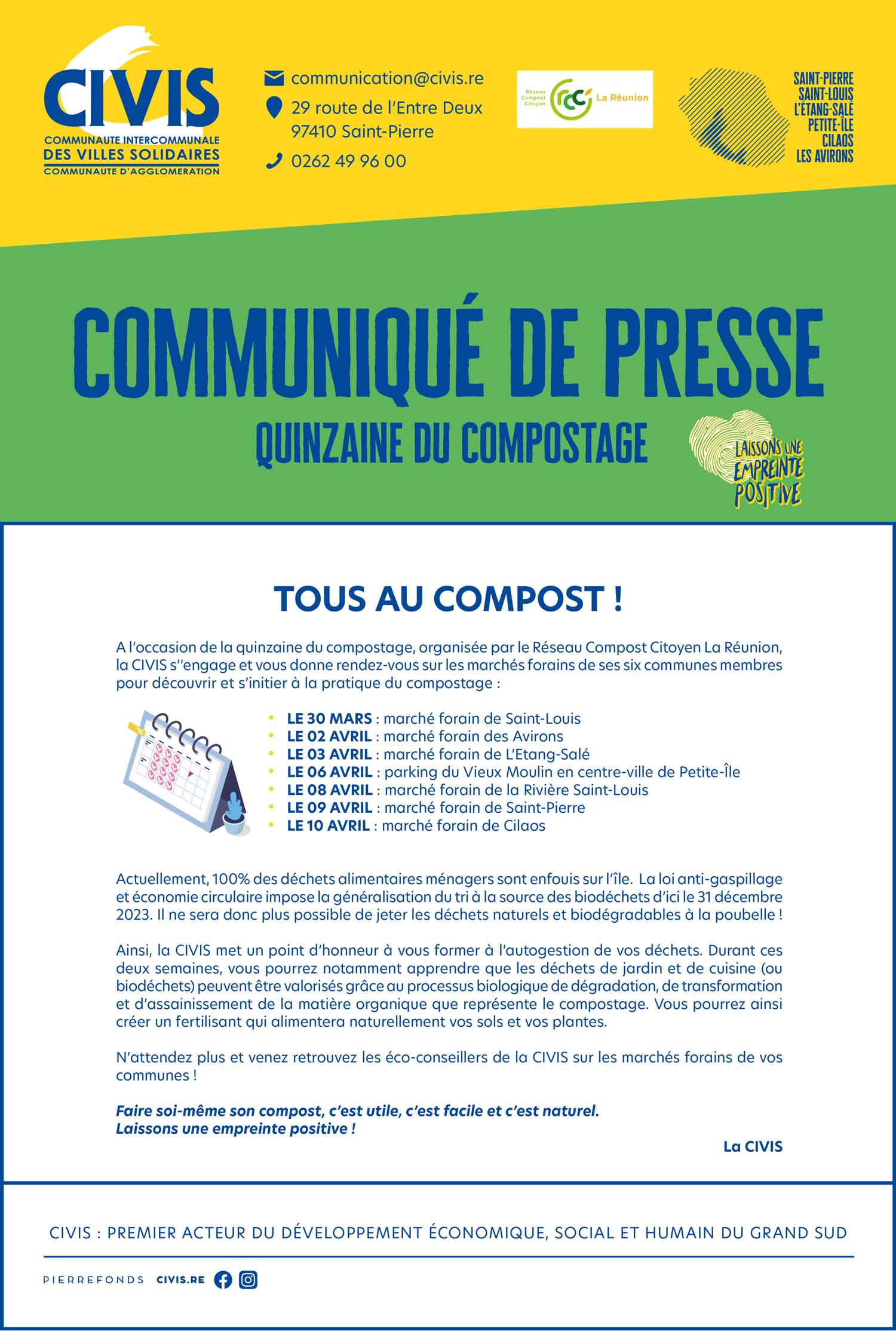 Communiqué de presse - quinzaine du compostage