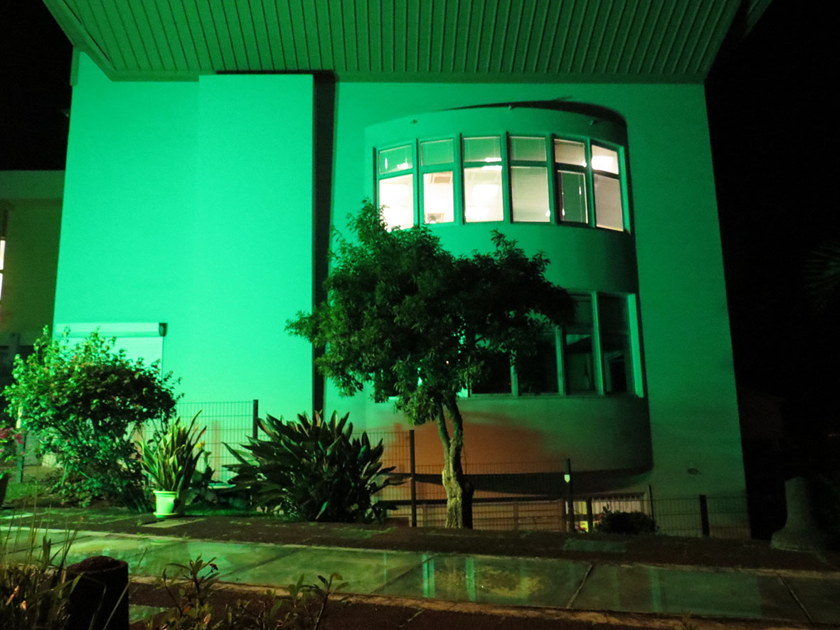 Illumination de la mairie en vert