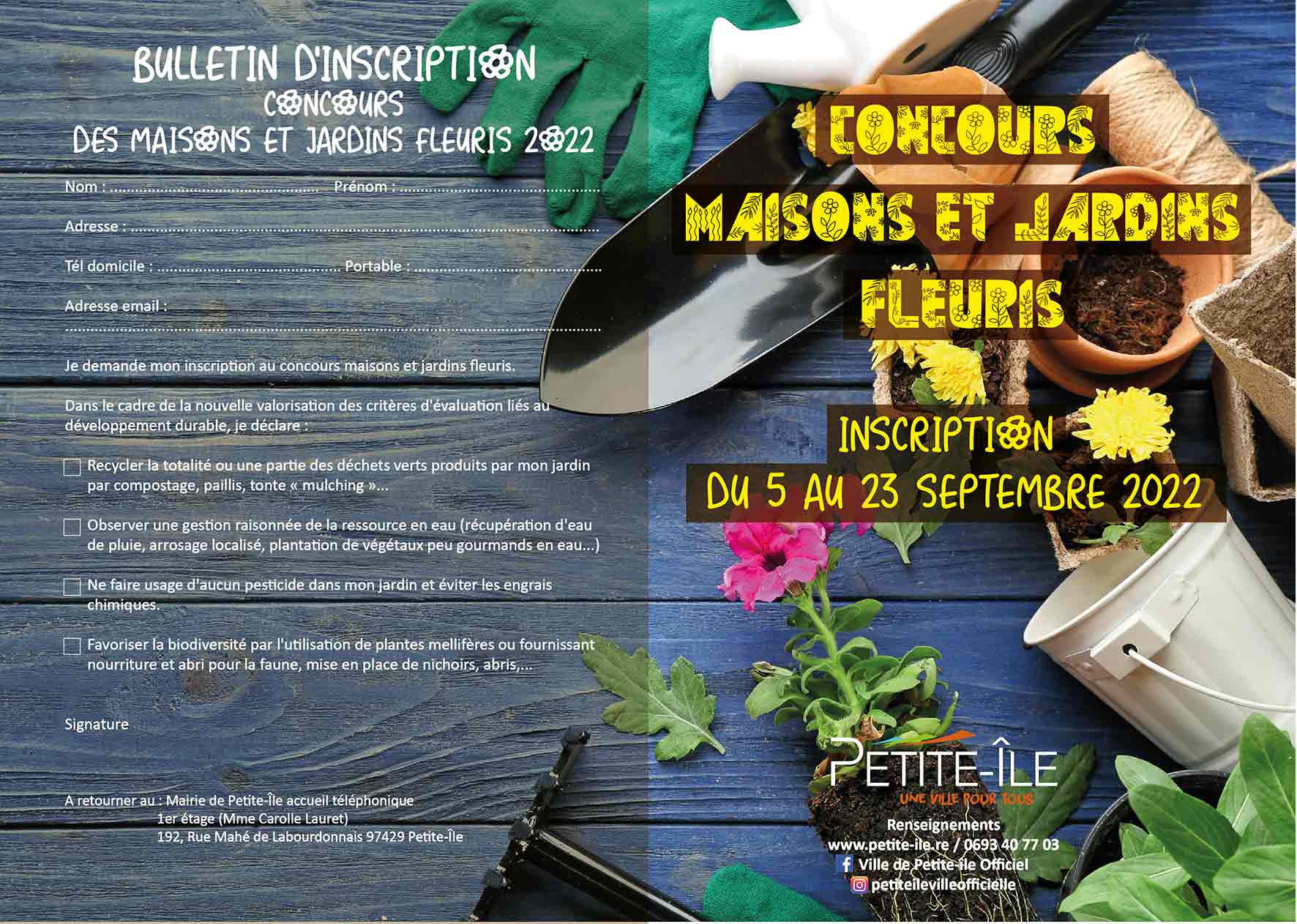 Flyer concours des Maisons & Jardins fleuris 2022 - recto