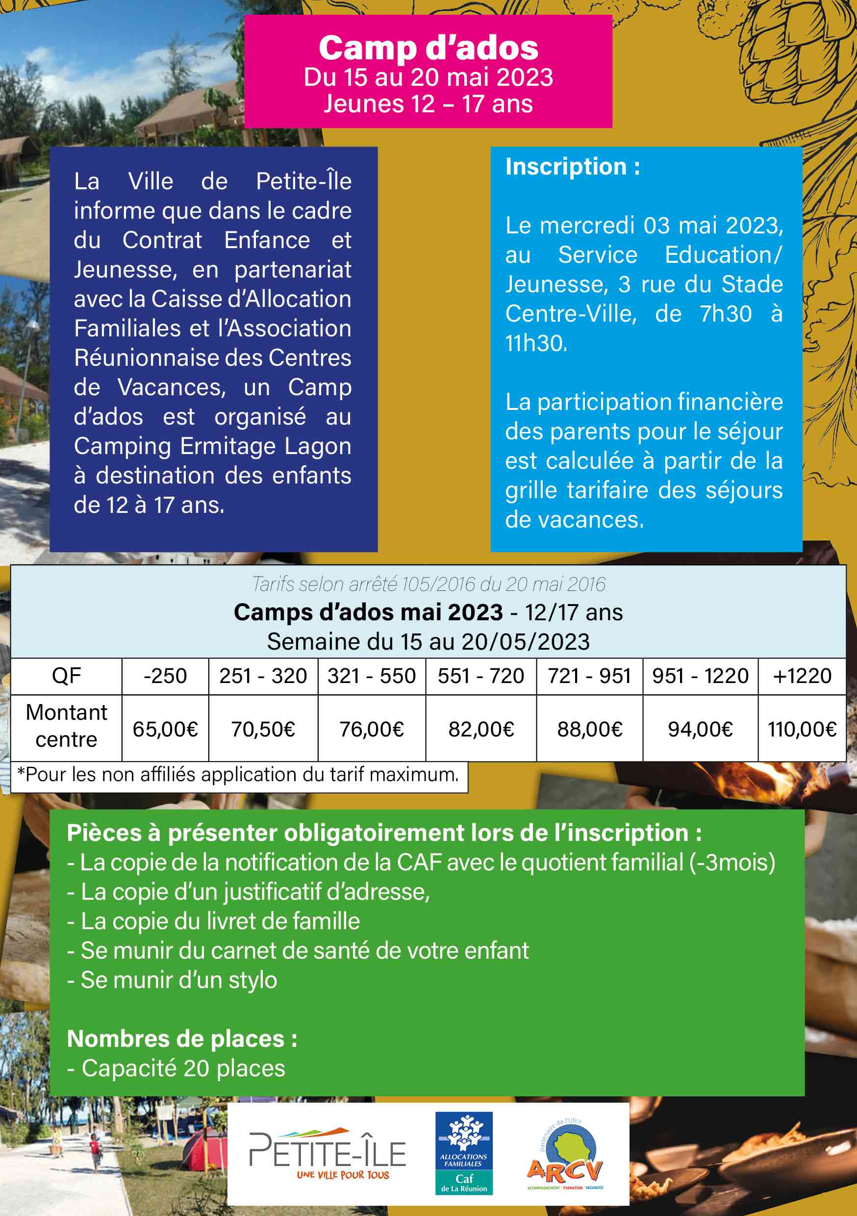 Flyer camp d'ados