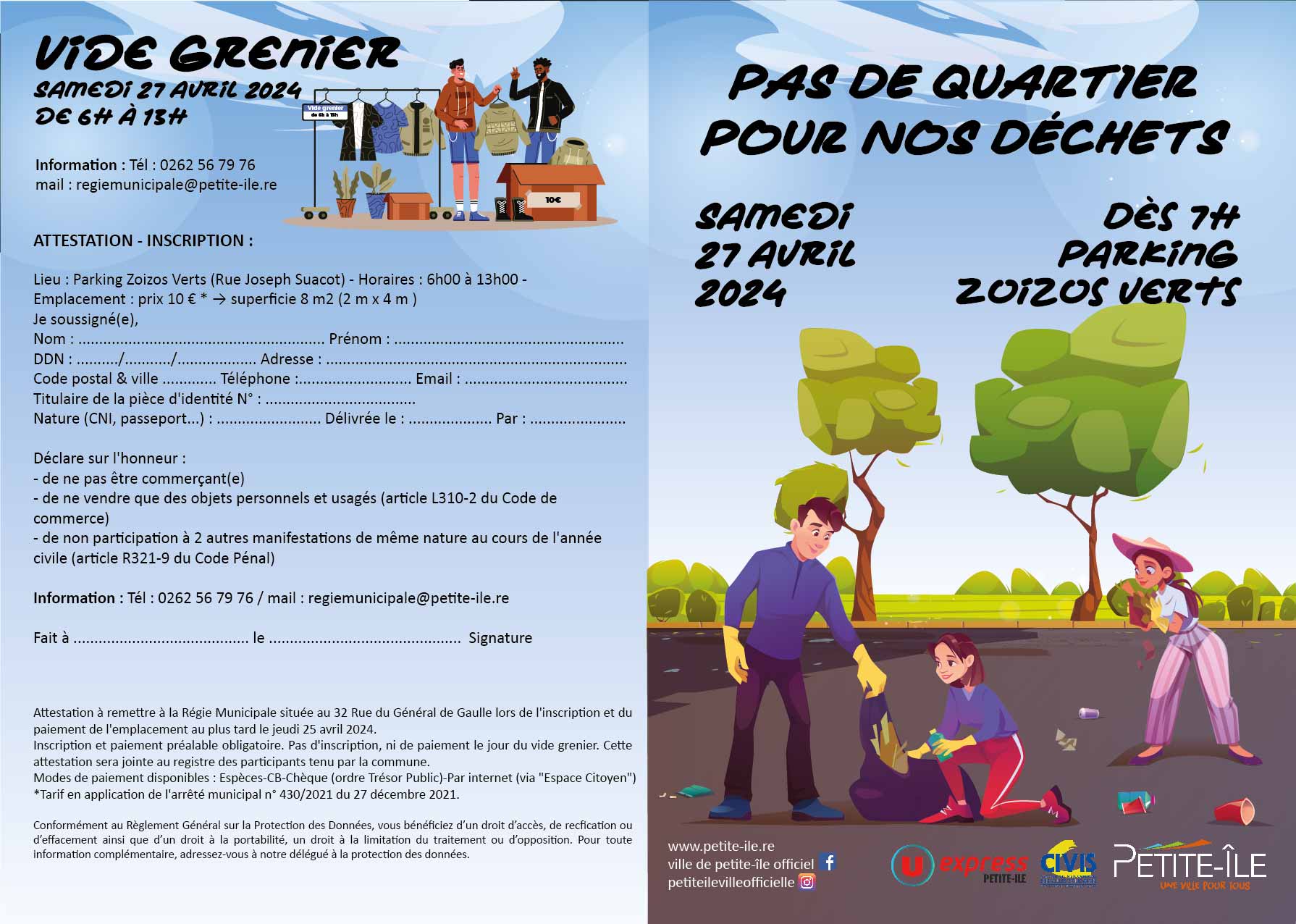 Flyer pas de quartier pour nos déchets - Recto