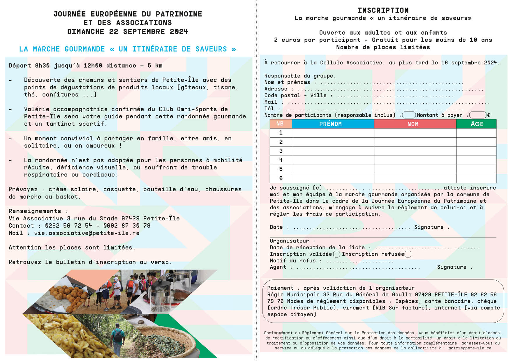 Fiche d'impression - Journée Européenne du Patrimoine et des associations - marche gourmande
