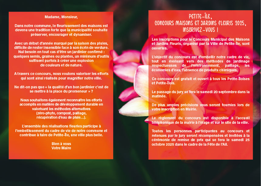 Verso - Flyer maisons et jardins fleuris 2025