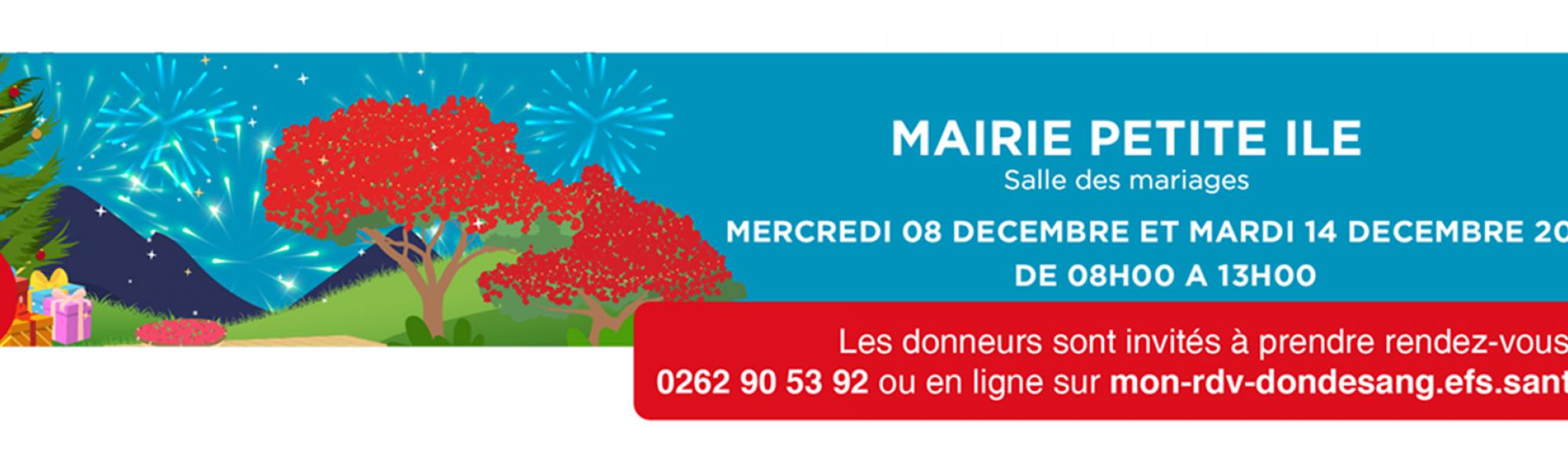 Bandeau collecte de sang du 8 et 14 décembre