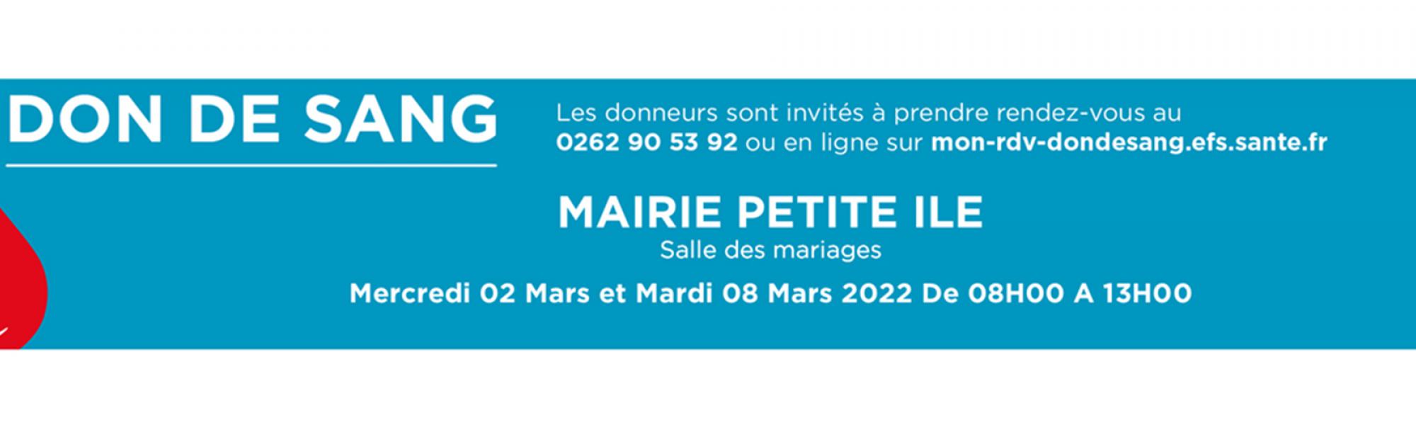 Don du sang du 2 et 8 mars