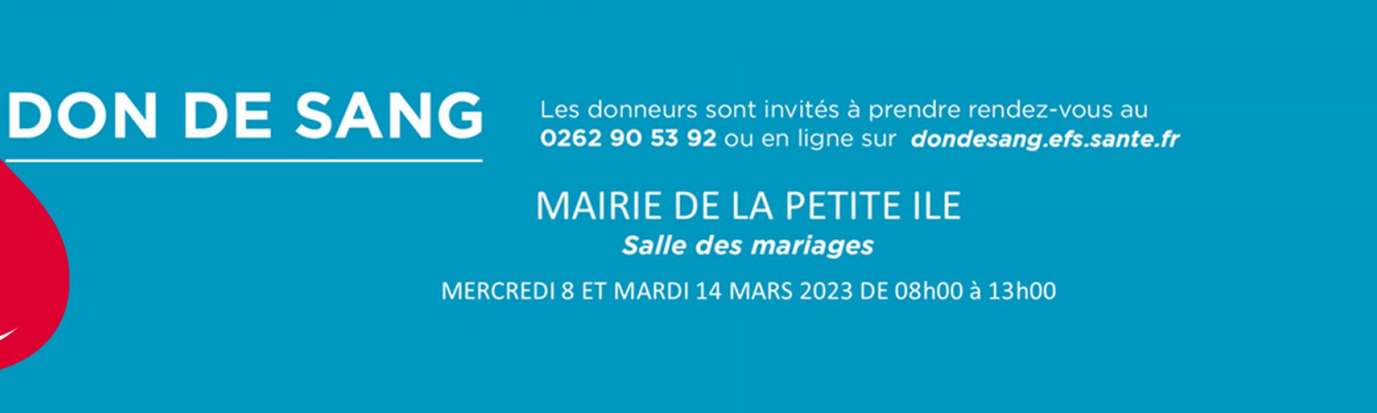 Bandeau Don du sang du 8 et 14 mars 2023