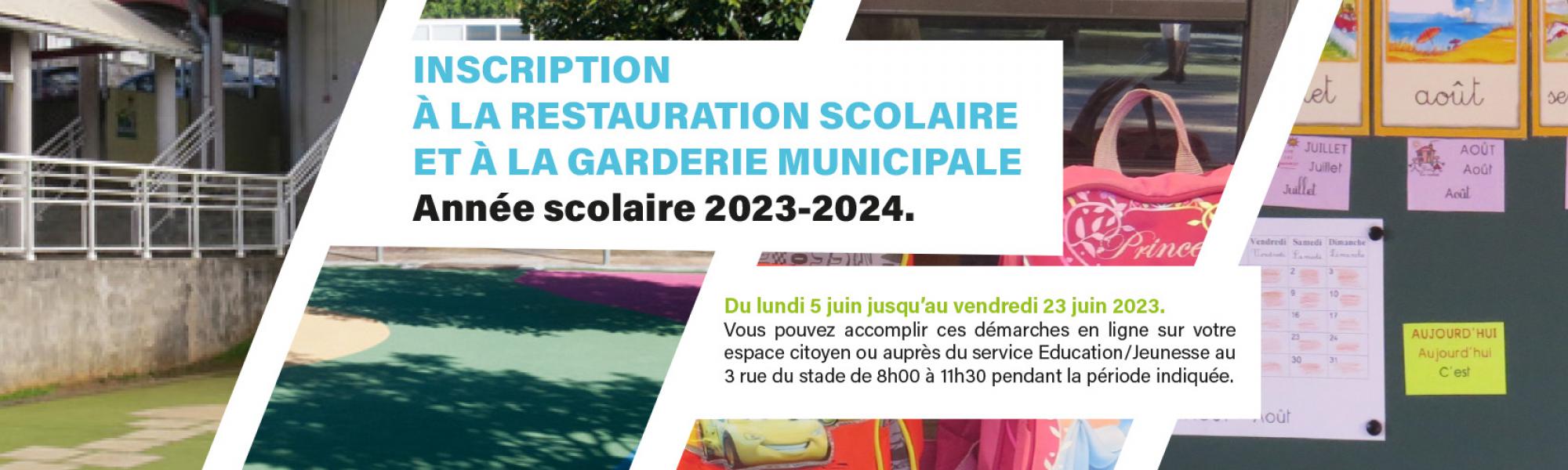 Bandeau Inscription à la restauration scolaire et à la garderie municipale