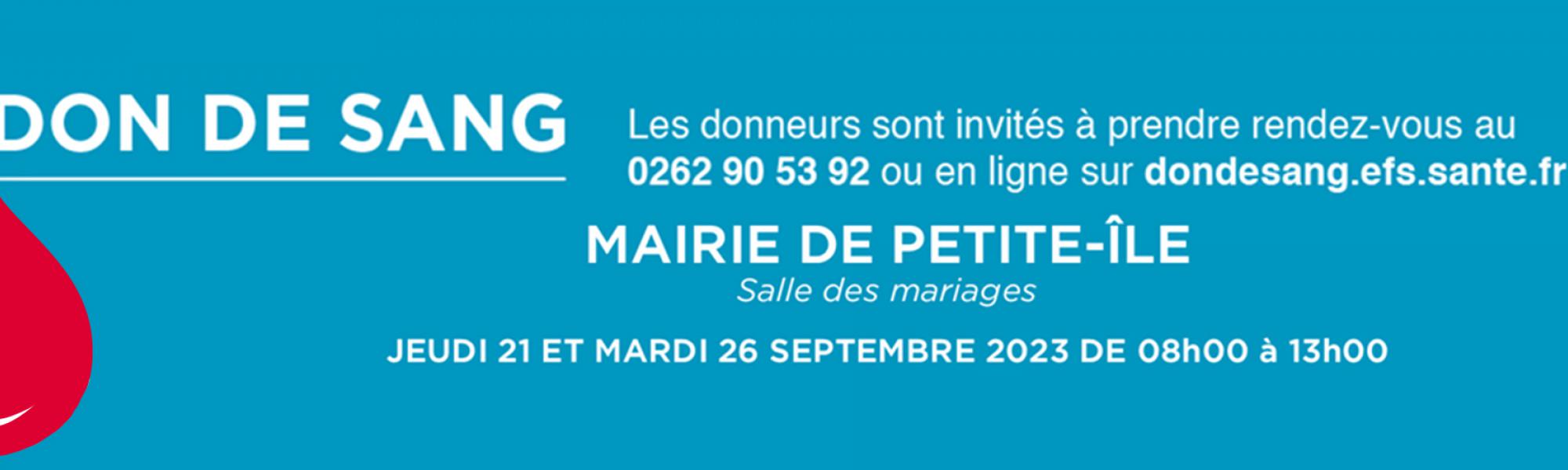 Bandeau don du sang 21 et 26 septembre 2023