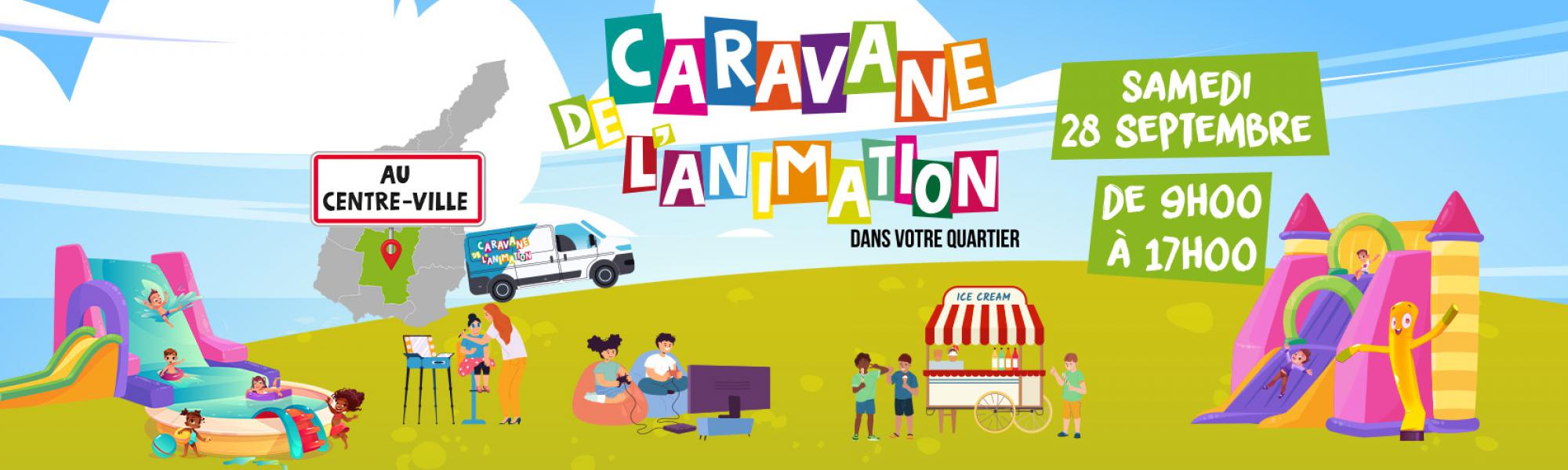Bandeau caravane de l'animation au centre-ville le samedi 28 septembre
