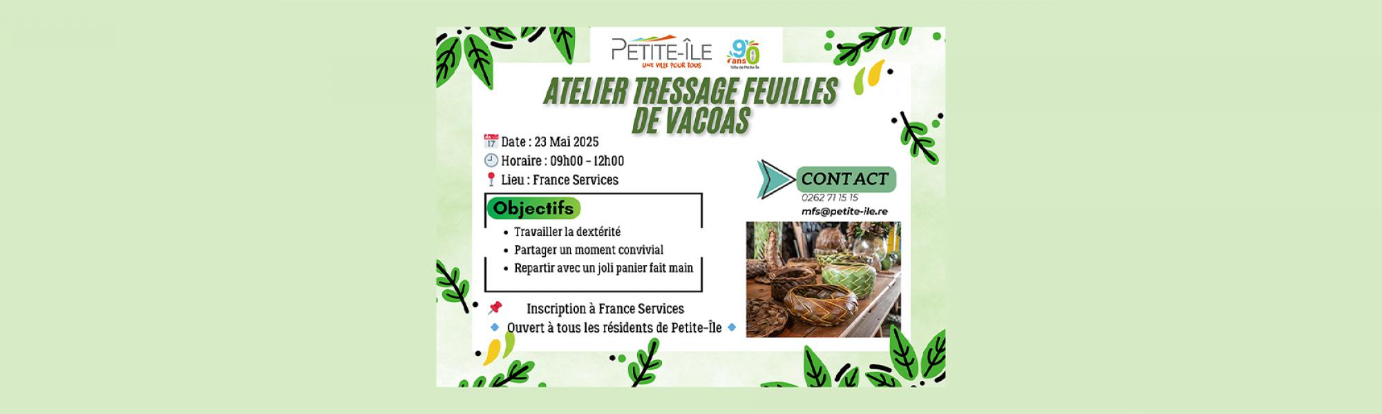 Bandeau atelier tressage vacoas