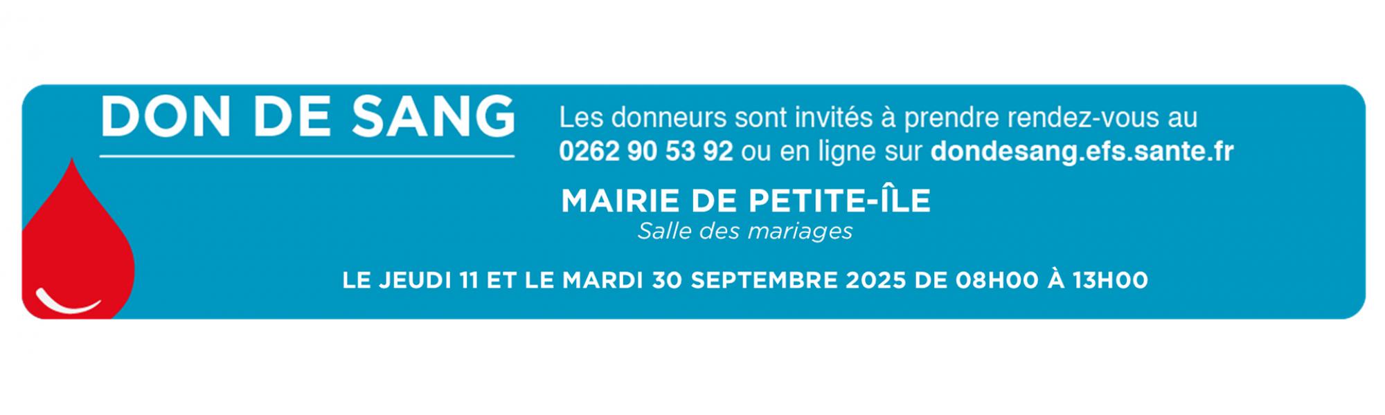 Don du sang du 11 et 30 septembre