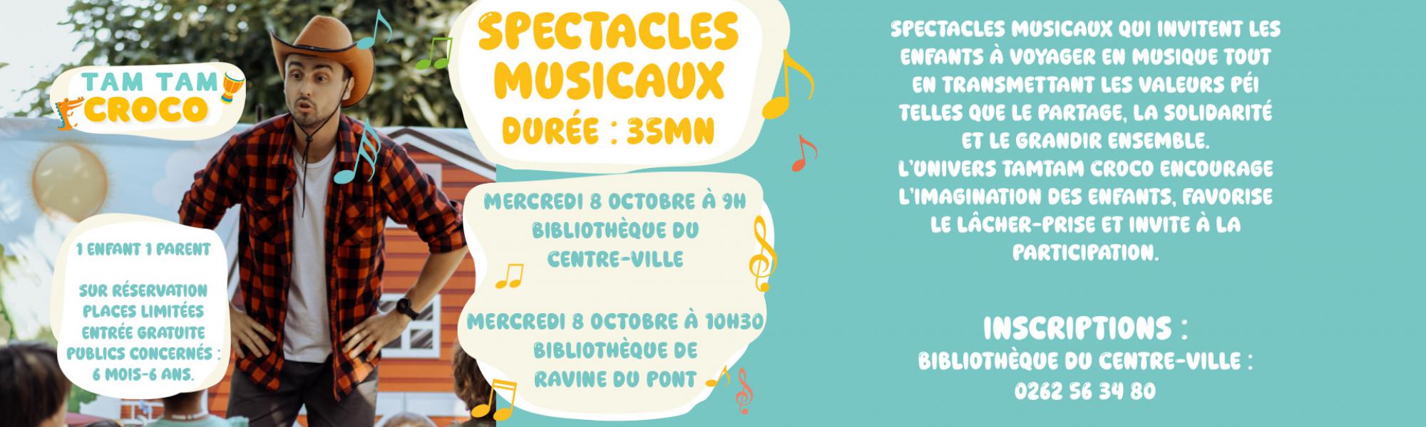 Spectacles musicaux le mercredi 8 octobre