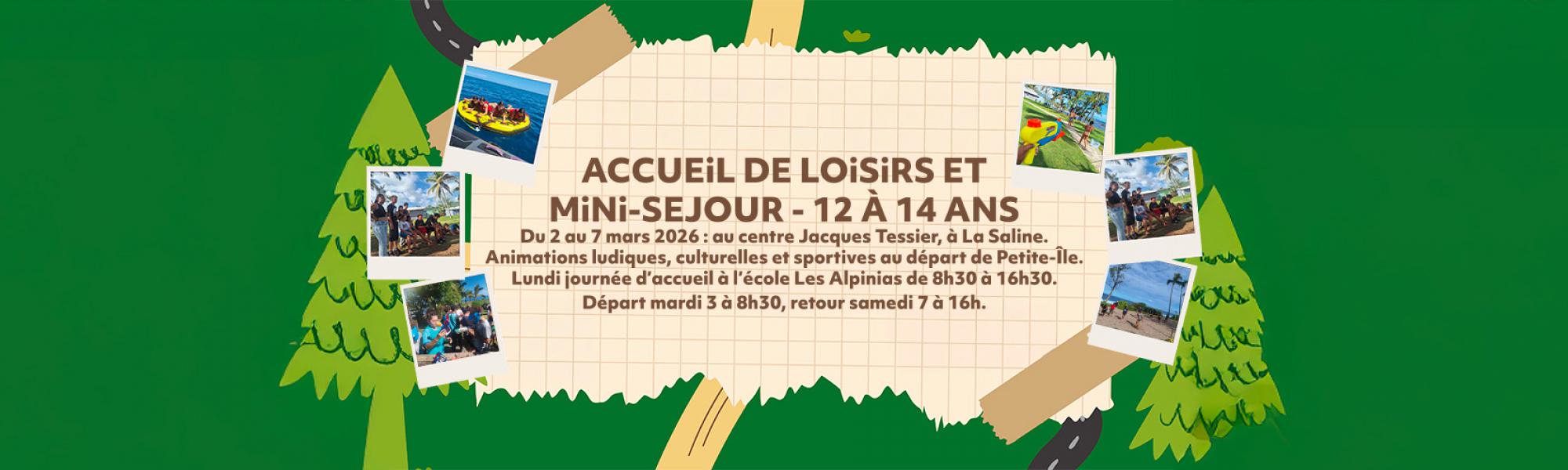 Bandeau accueil de loisirs et mini séjour 