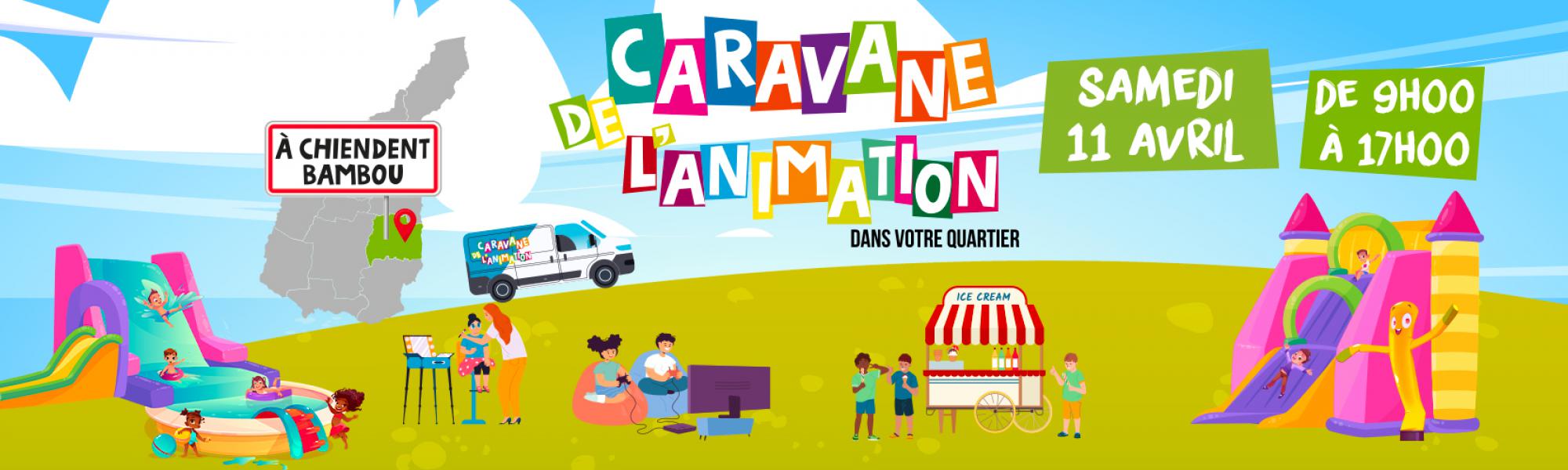 Bandeau caravane de l'animation à Chiendent Bambou le samedi 11 avril