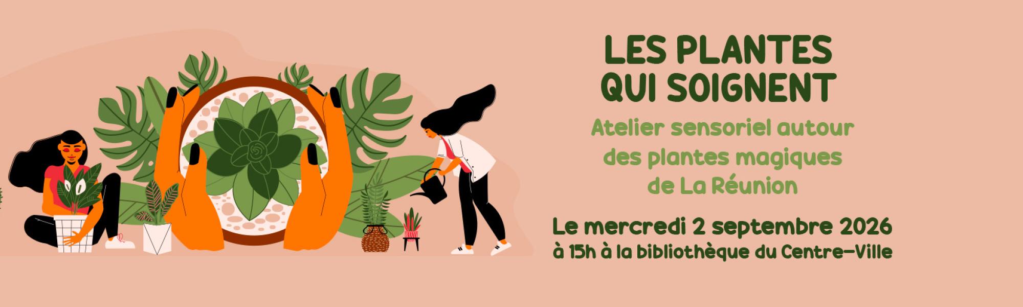 Bandeau atelier sensoriel autour des plantes magiques de La Réunion