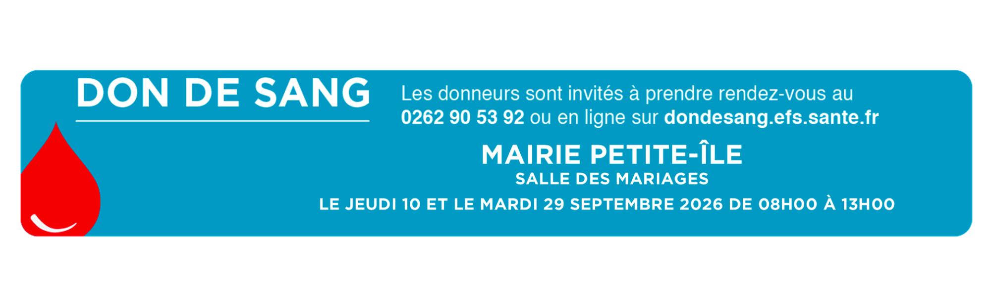 Don du sang du 10 et 29 septembre 2026