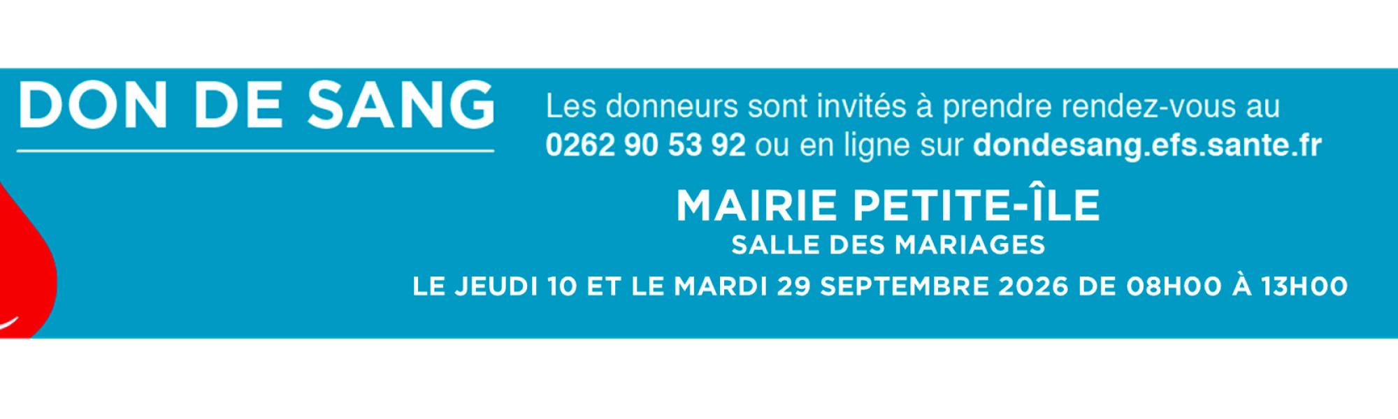 don du sang du 10 et 29 septembre 2026