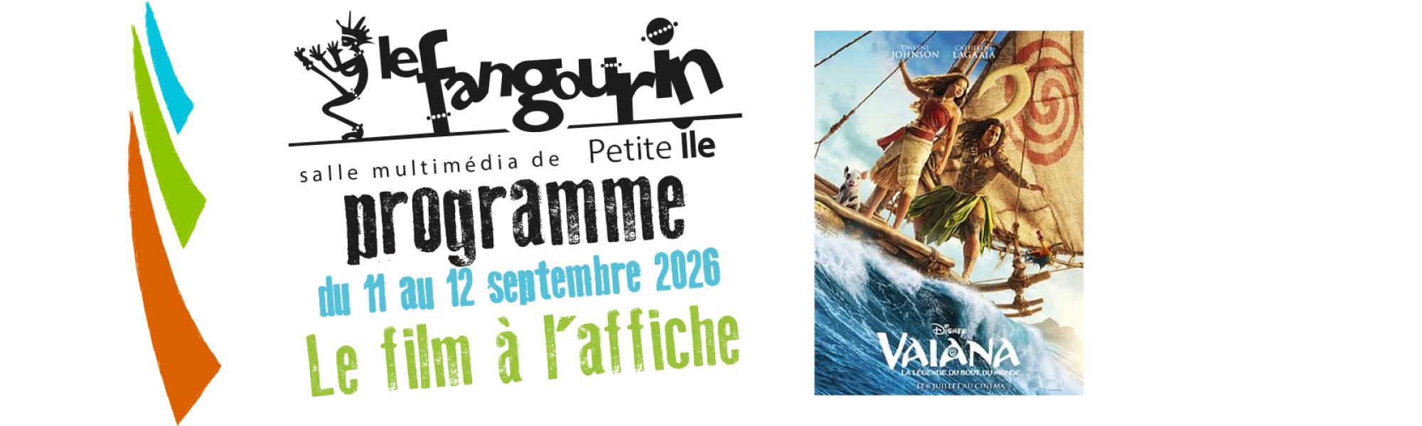 Bandeau programme cinéma à la salle le Fangourin pour la période du 11 et 12 septembre 2026