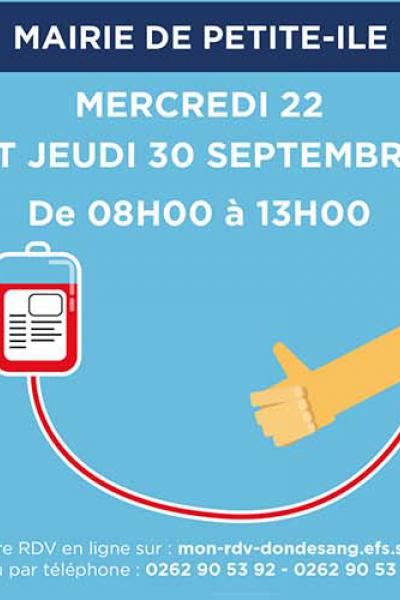 Don du sang du 22 et 30 septembre 2021