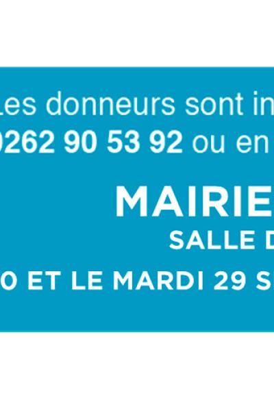 Bandeau don du sang du 10 et 29 septembre 2026