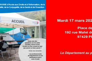 Bandeau caravane d'accès aux droits et à l'information, de la parentalité, de la conjugalité, de la santé et de l'insertion